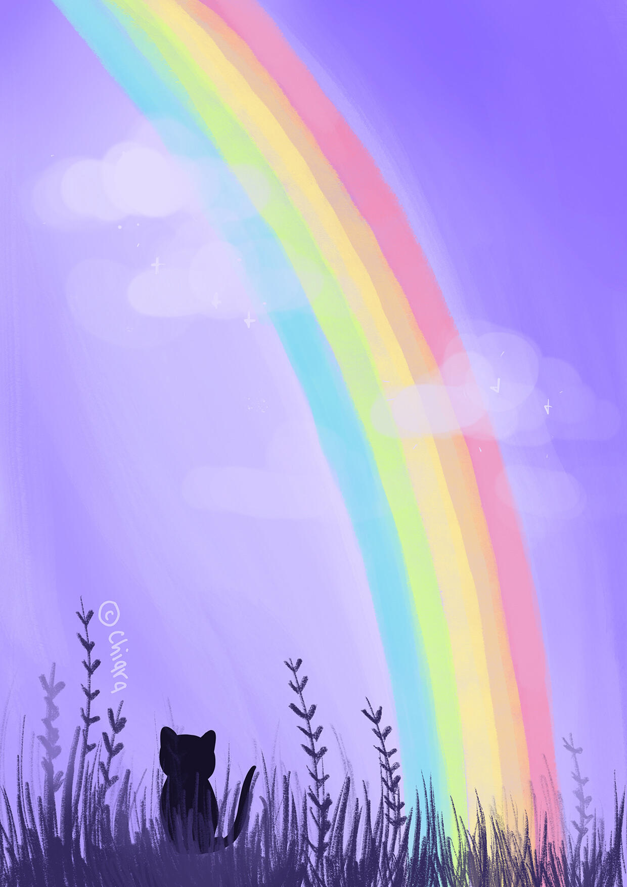 © Chiara Fuchs 2022 Katze unter einem Regenbogen