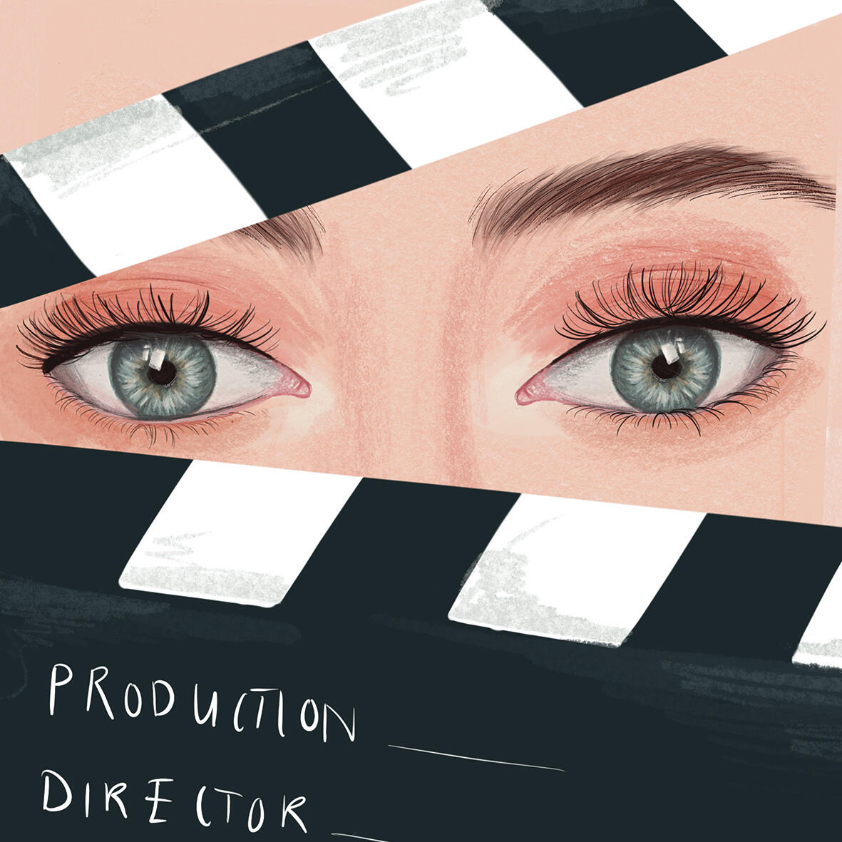 © Chiara Fuchs 2022 Nahaufnahme von Augen hinter einer Filmklappe